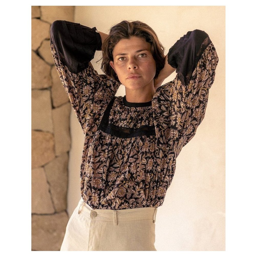 Anthro Cleobella Rafia lace blouse in black - Picture 5 of 13